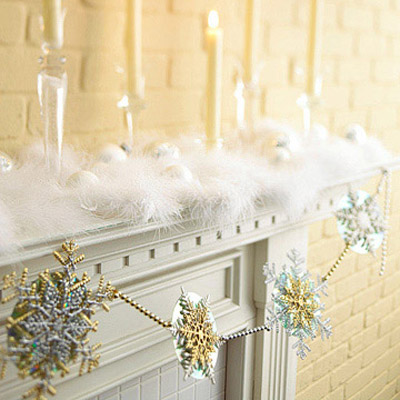 white christmas fireplace decor